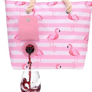 Flamingo Wine Purse/Beach Bag